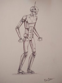 a drawing of a star wars robot